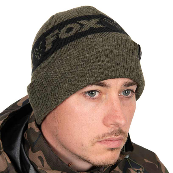 Čiapka Fox Collection Green/Black Beanie