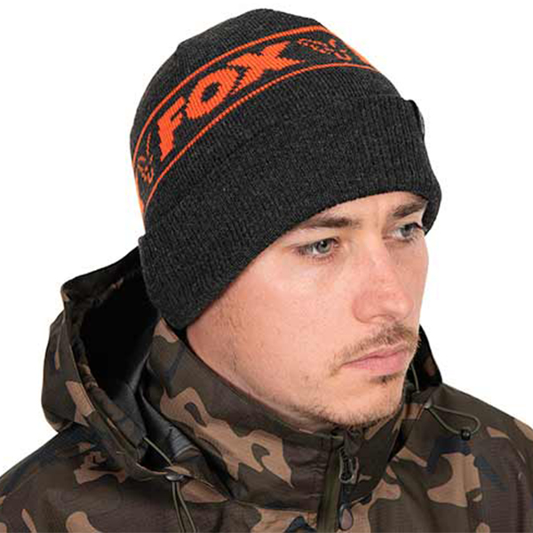 Čiapka Fox Collection Black/Orange Beanie