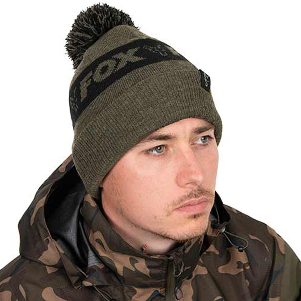 Čiapka Fox Collection Green/Black Bobble Hat