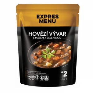 Expres Menu Hovädzí vývar s mäsom a zeleninou - 2 porcie