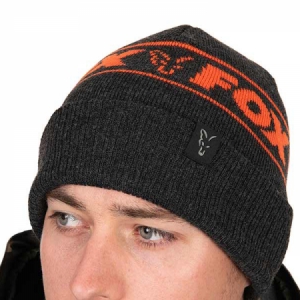 Čiapka Fox Collection Black/Orange Beanie