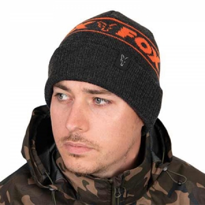 Čiapka Fox Collection Black/Orange Beanie