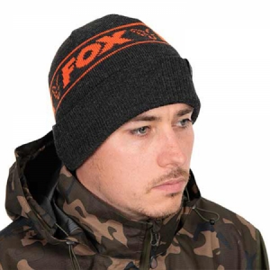 Čiapka Fox Collection Black/Orange Beanie