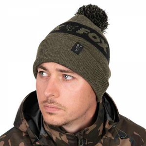 Čiapka Fox Collection Green/Black Bobble Hat